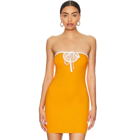 LOVERS AND FRIENDS YELLOW MINI HALTER DRESS NWOT MEDIUM - Picture 1 of 4